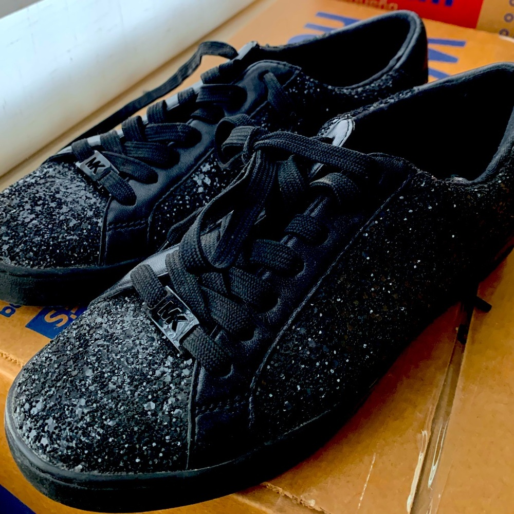 Black sequin Michael Kors tennis shoes
